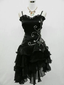 Vintage Black Straps Beaded Formal Evening Dresses Ruffled Homecoming Dresses