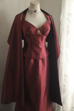 Vintage Burgundy Halter Neck Mermaid Satin Long Formal Prom Dresses