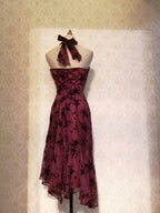Vintage Chic Halter Neck Beaded Chiffon Formal Prom Dresses