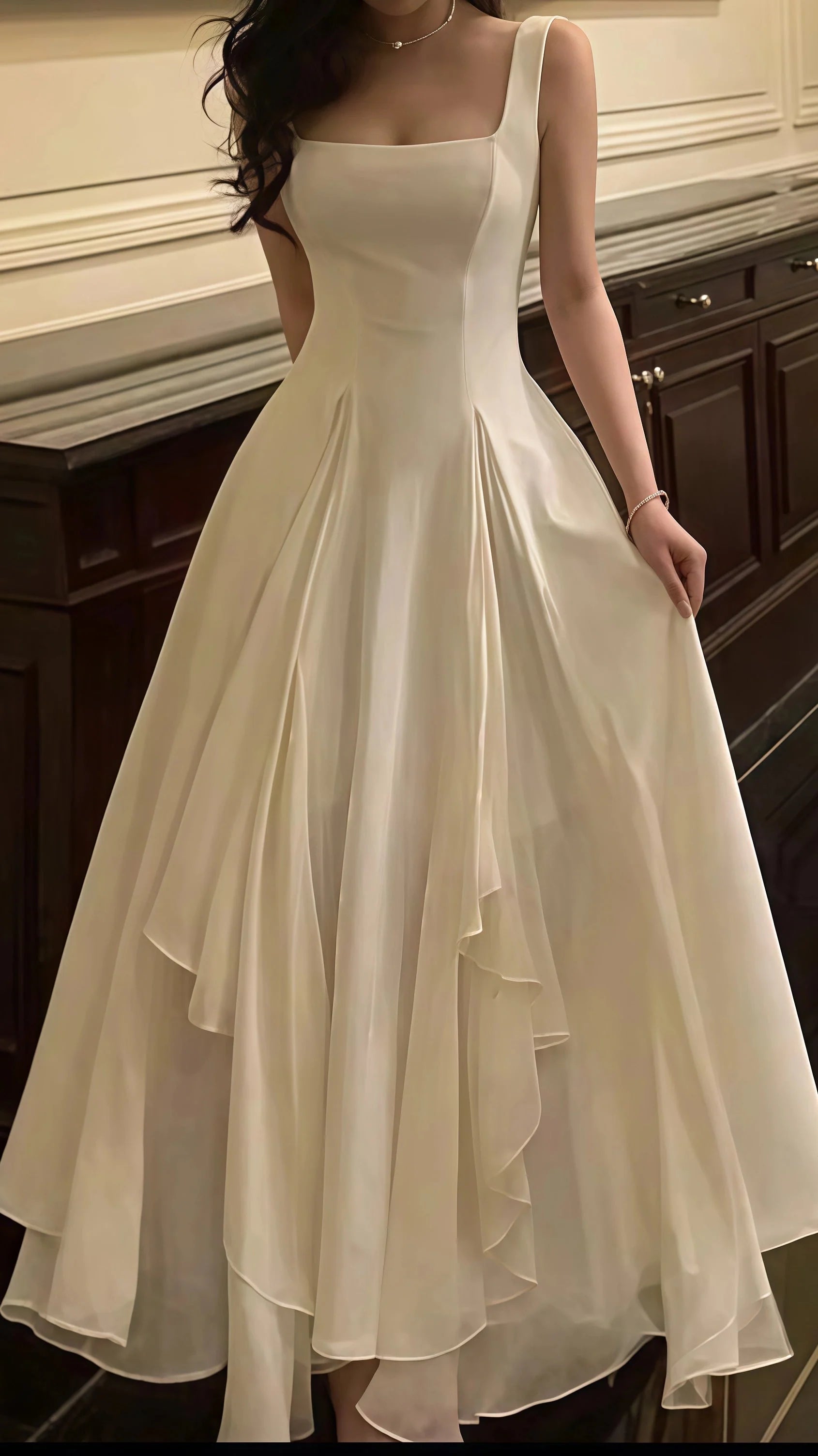 Vintage & Classic Ivory Chiffon Formal Evening Formal Prom Dresses Main image