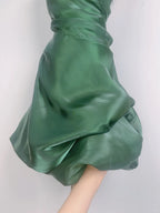Vintage Dark Green Halter Neck Floral Mini Homecoming Dresses