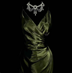 Vintage Emerald Green V-Neck Ruffled Satin Long Formal Prom Dresses