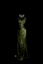 Vintage Emerald Green V-Neck Ruffled Satin Long Formal Prom Dresses