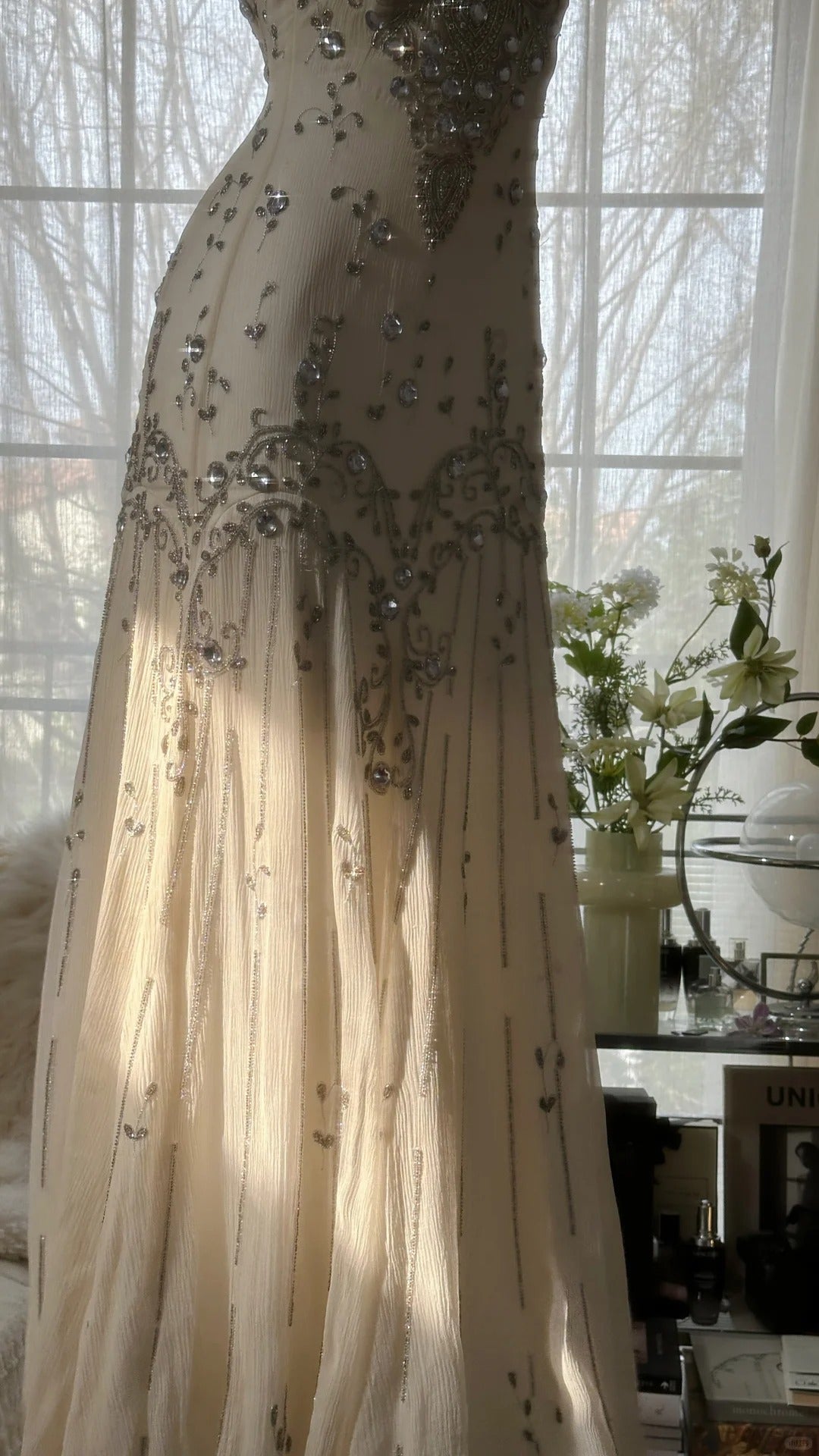 Vintage Formal Evening Dresses, Light Champagne Long Sleeveless Party Gowns