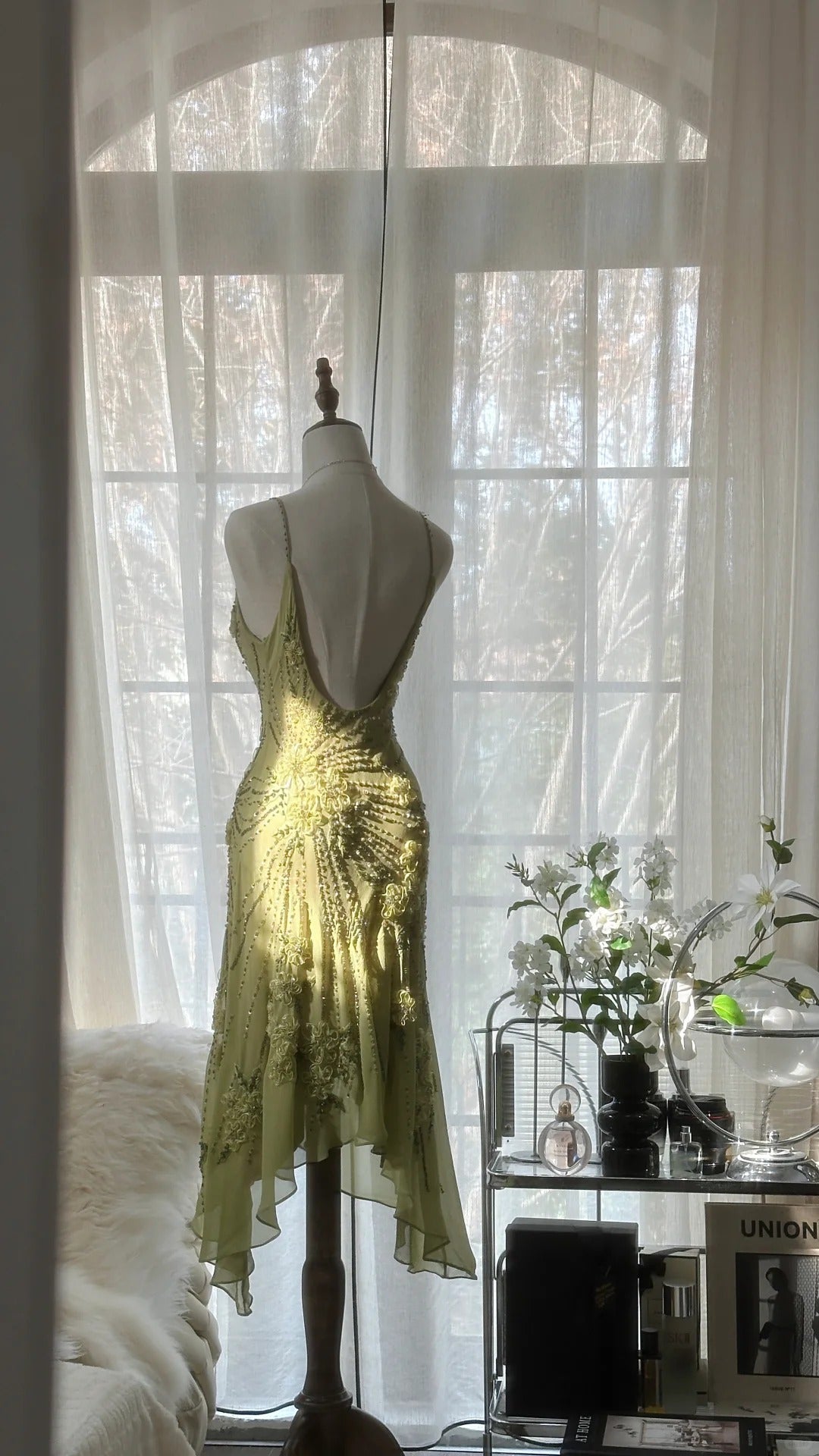 Vintage Formal Evening Dresses, Sleeveless Green Party Gowns Secondary image