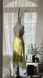 Vintage Formal Evening Dresses, Sleeveless Green Party Gowns