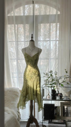 Vintage Formal Evening Dresses, Sleeveless Green Party Gowns