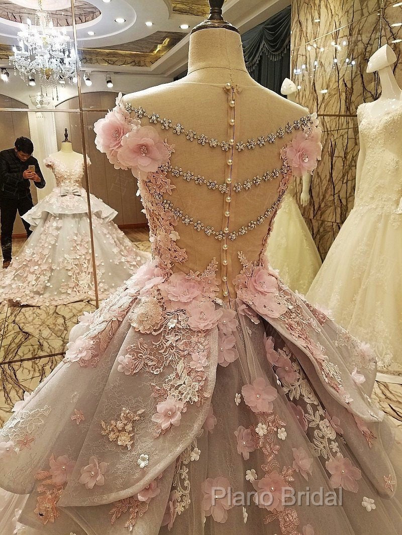 Vintage Floral Lace Flower Wedding Dresses Ball Gowns Secondary image