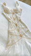 Vintage Gorgeous A Line StraP Beaded Ivory Chiffon Formal Prom Dresses Formal Evening Dresses