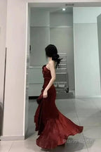 Vintage Long Prom Dress Luxury Slim Mermaid Spaghetti Strap Floral Dress Elegant Casual Evening Party Dress