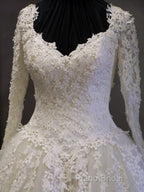 Vintage Long Sleeves Wedding Dresses Princess