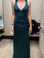 Vintage Mermaid Birthday Party Dresses Navy Blue Long Prom Dresses