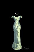 Vintage Mermaid Off The Shoulder Green Long Formal Prom Gown Fairy Formal Prom Dresses