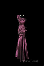 Vintage Mermaid One Shoulder Sleeveless Long Formal Prom Gown Fairy Formal Prom Dresses