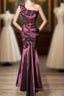 Vintage Mermaid One Shoulder Sleeveless Long Formal Prom Gown Fairy Formal Prom Dresses