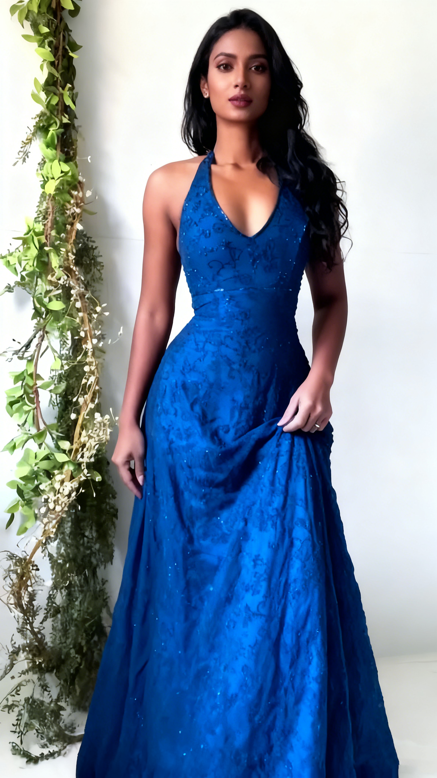 Vintage Mermaid Purple Lace Halter Formal Prom Dresses Long Formal Evening Party Dresses Formal Prom Gowns