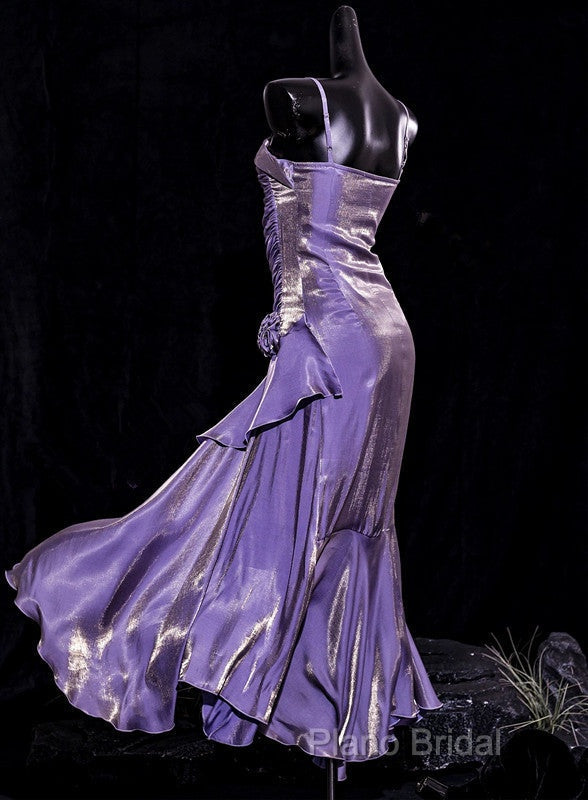 Vintage Mermaid Spaghetti Straps Long Lilac Formal Prom Dresses Birthday Outfits Secondary image