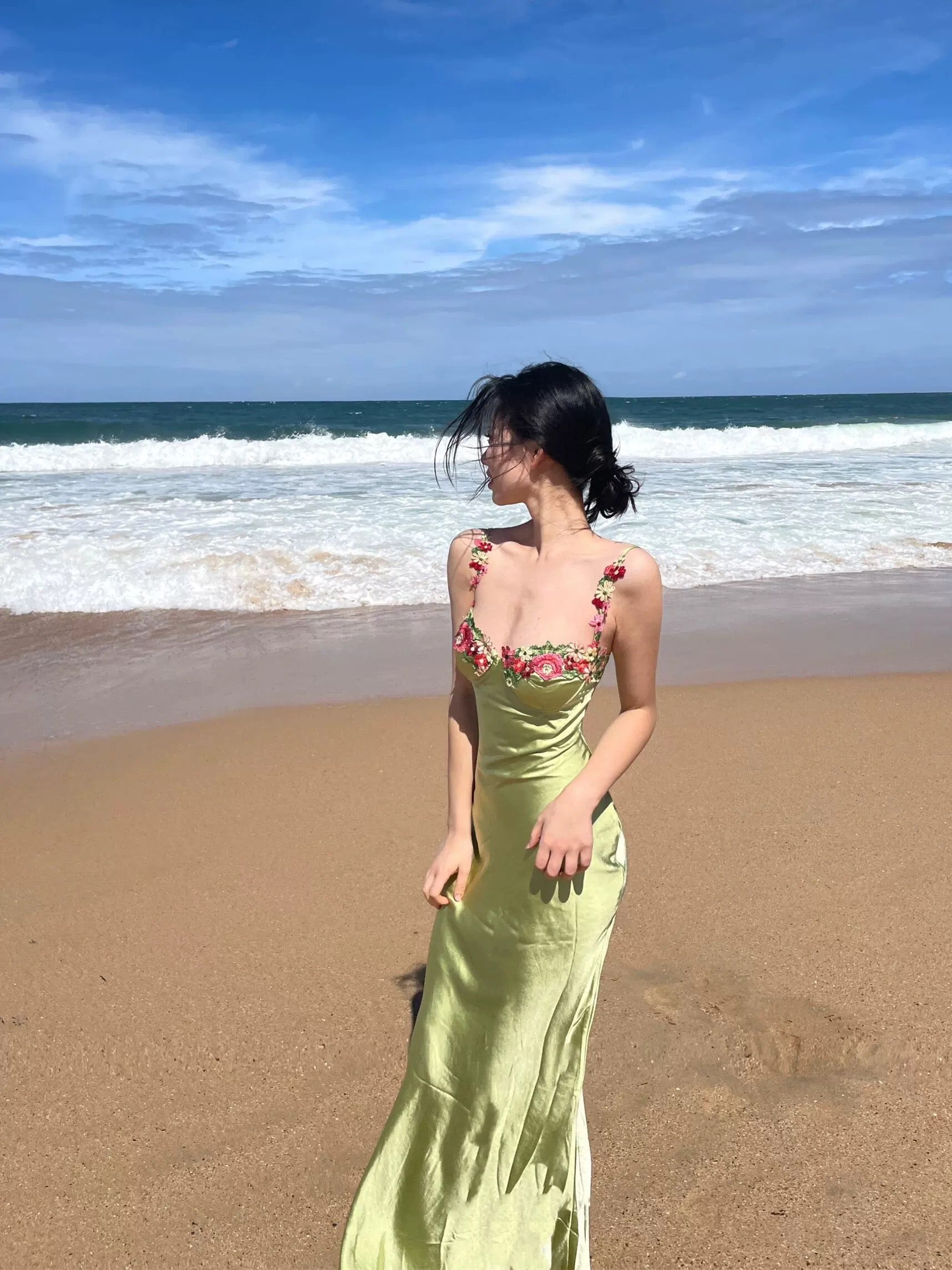 Vintage Mermaid Straps Birthday Party Dresses Ankle Length Bud Green Formal Prom Dresses