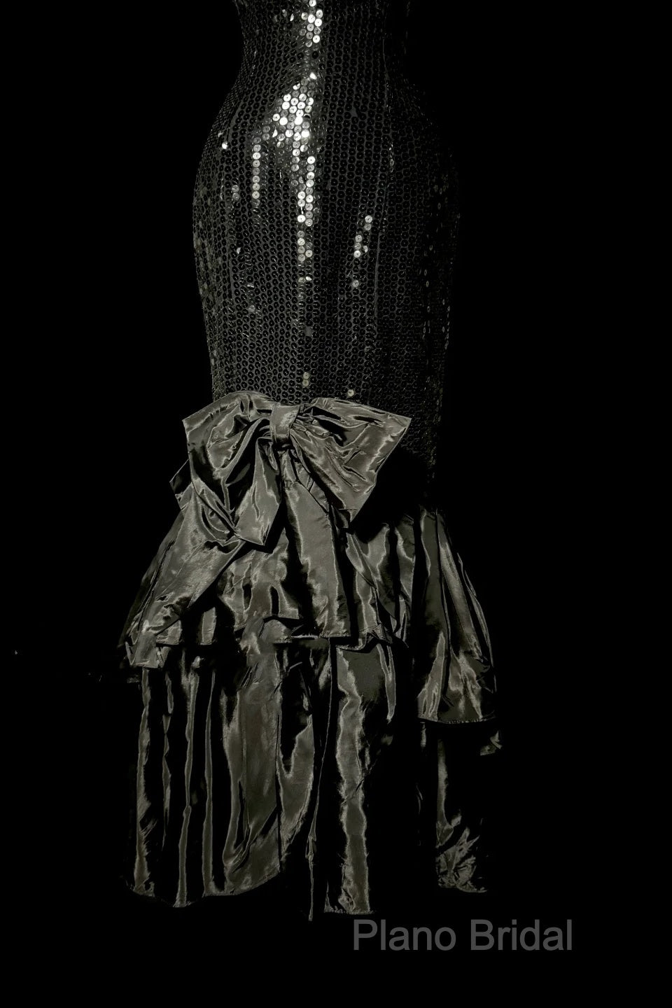 Vintage Mermaid Sweetheart Black Sequin Long Formal Prom Gown Fairy Formal Prom Dresses