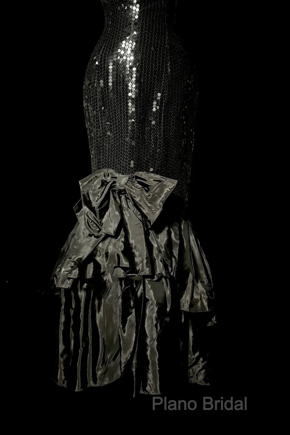 Vintage Mermaid Sweetheart Black Sequin Long Formal Prom Gown Fairy Formal Prom Dresses