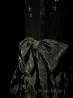 Vintage Mermaid Sweetheart Black Sequin Long Formal Prom Gown Fairy Formal Prom Dresses
