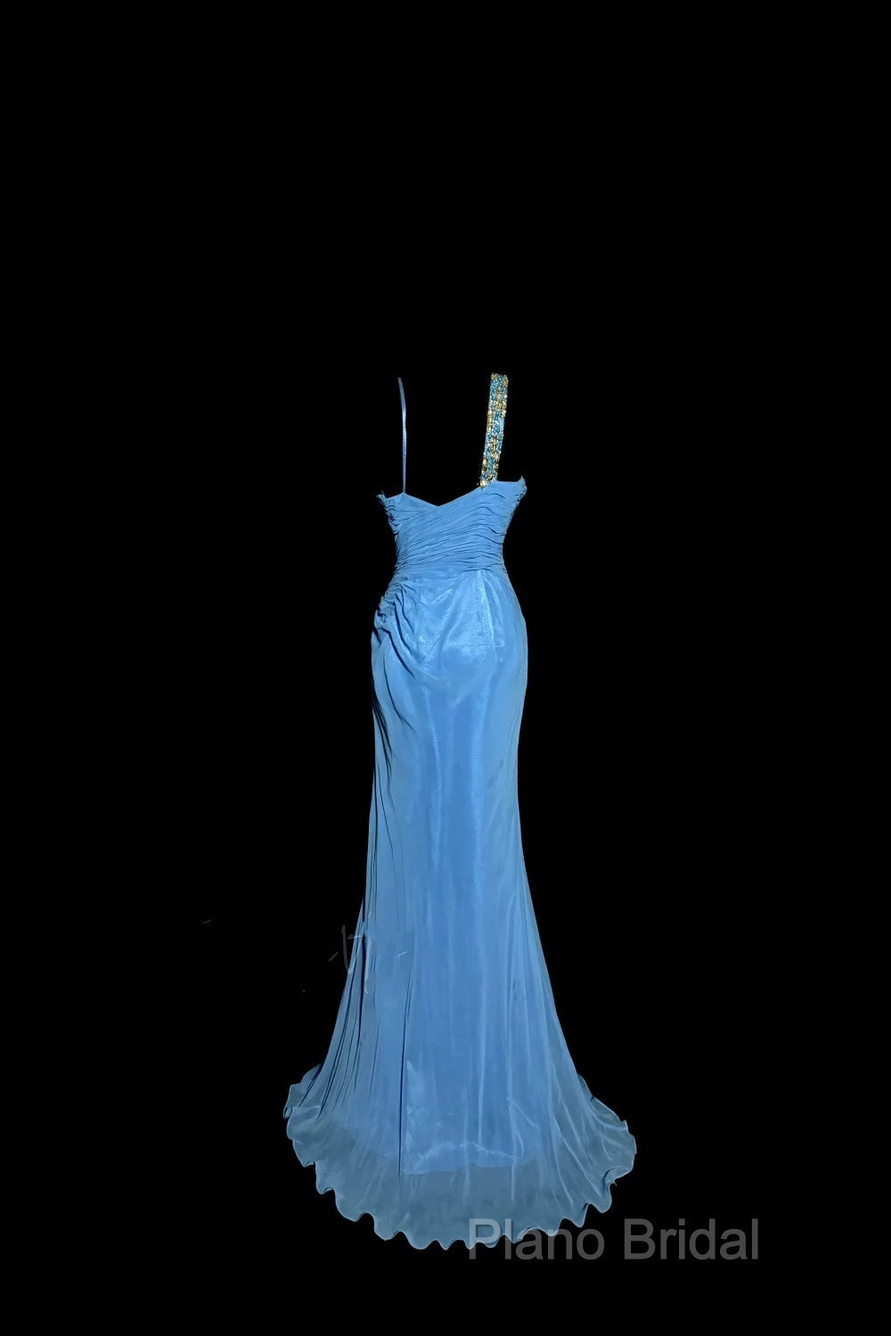 Vintage Mermaid Sweetheart Blue Chiffon Long Formal Prom Gown Fairy Formal Prom Dresses Secondary image