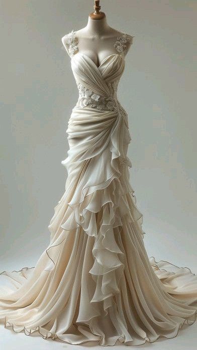Vintage Mermaid Sweetheart Chiffon Lace Long Wedding Dresses