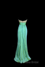 Vintage Mermaid Sweetheart Green Long Formal Prom Gown Fairy Formal Prom Dresses