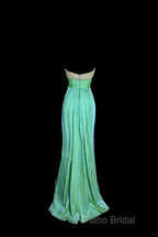 Vintage Mermaid Sweetheart Green Long Formal Prom Gown Fairy Formal Prom Dresses