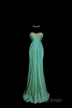 Vintage Mermaid Sweetheart Green Long Formal Prom Gown Fairy Formal Prom Dresses
