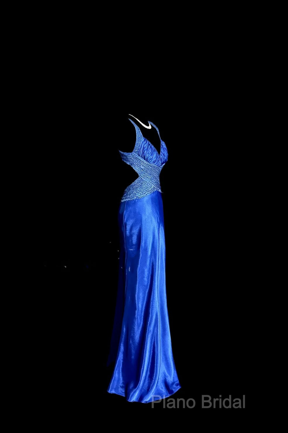 Vintage Mermaid Sweetheart Neckline Royal Blue Satin Backless Formal Prom Gown Fairy Formal Prom Dresses