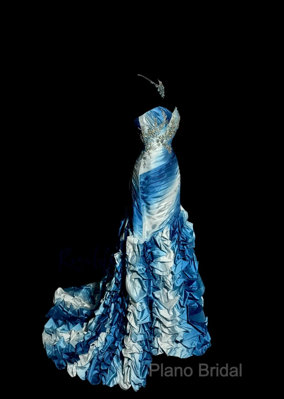 Vintage Mermaid Sweetheart Sleeveless Long Blue Formal Prom Gown Fairy Formal Prom Dresses Secondary image