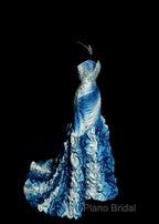 Vintage Mermaid Sweetheart Sleeveless Long Blue Formal Prom Gown Fairy Formal Prom Dresses