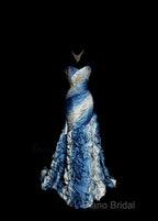 Vintage Mermaid Sweetheart Sleeveless Long Blue Formal Prom Gown Fairy Formal Prom Dresses