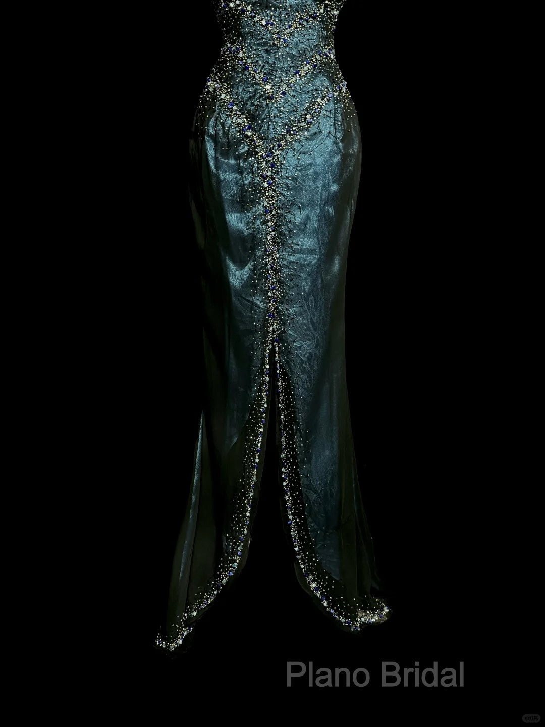 Vintage Mermaid Sweetheart Sleeveless Long Blue Slit Formal Prom Gown Fairy Formal Prom Dresses