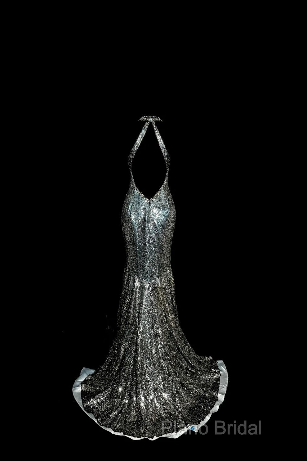 Vintage Mermaid V Neckline Gray Sequin Long Formal Prom Gown Fairy Formal Prom Dresses