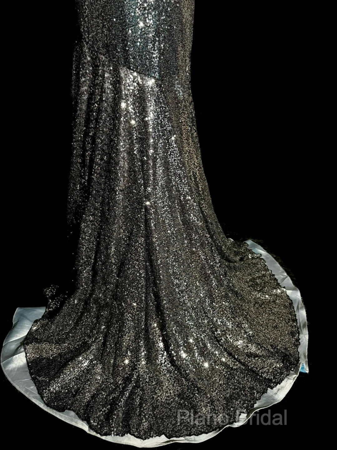 Vintage Mermaid V Neckline Gray Sequin Long Formal Prom Gown Fairy Formal Prom Dresses