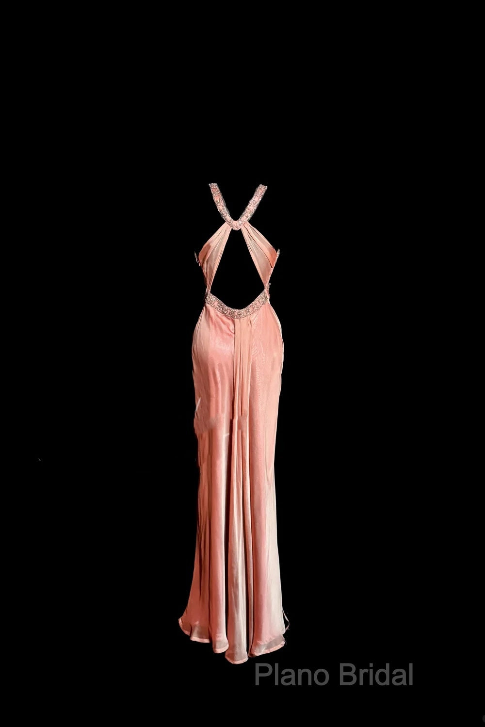 Vintage Mermaid V Neckline Pink Backless Long Formal Prom Gown Fairy Formal Prom Dresses Secondary image