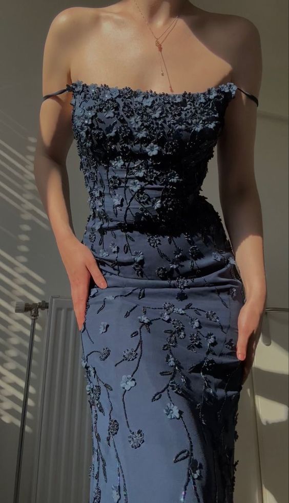 Vintage Navy Blue Spaghetti Straps Formal Prom Dresses Sexy Mermaid 17Th Birthday Outfits