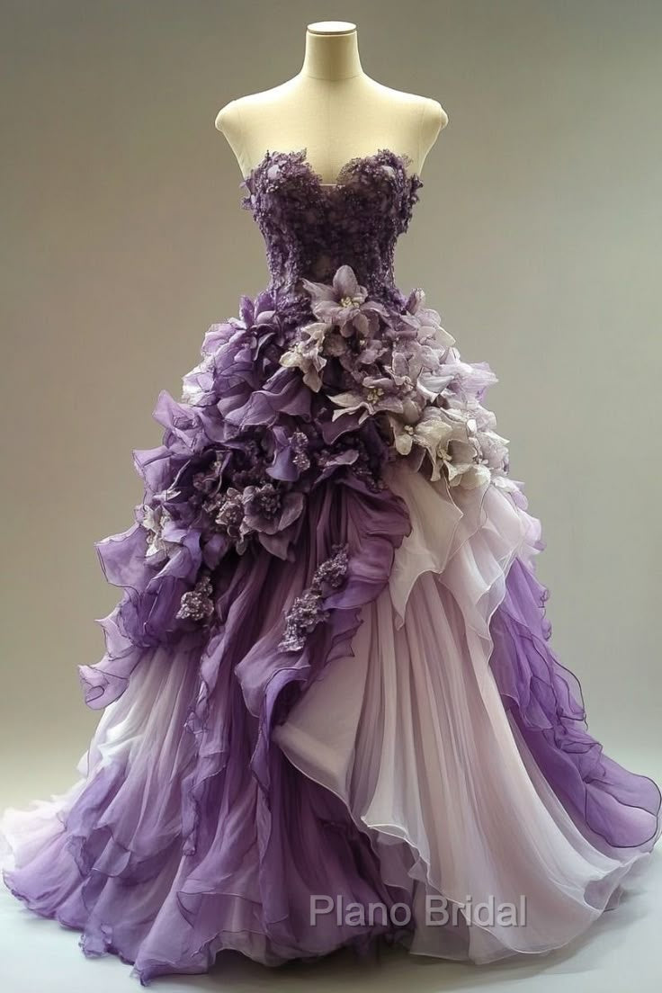Vintage Purple A-Line Sweetheart Neck Chiffon Beading Long Formal Prom Dresses Applique Evening Dresses Secondary image
