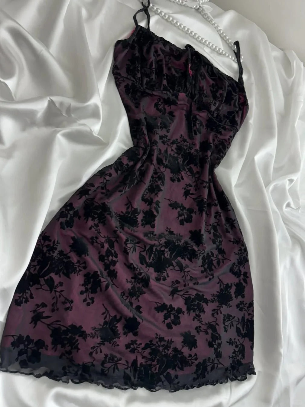 Vintage Purple Black Lace Strap Mini Homecoming Dresses Secondary image