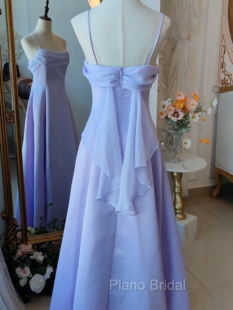 Vintage Purple Satin Spaghetti Straps Gown Fairy Dresses Secondary image