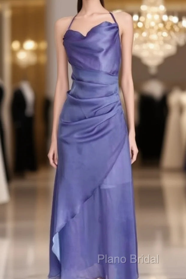 Vintage Sheath Halter Lilac Ankle Length Formal Prom Dresses Birthday Outfits Main image