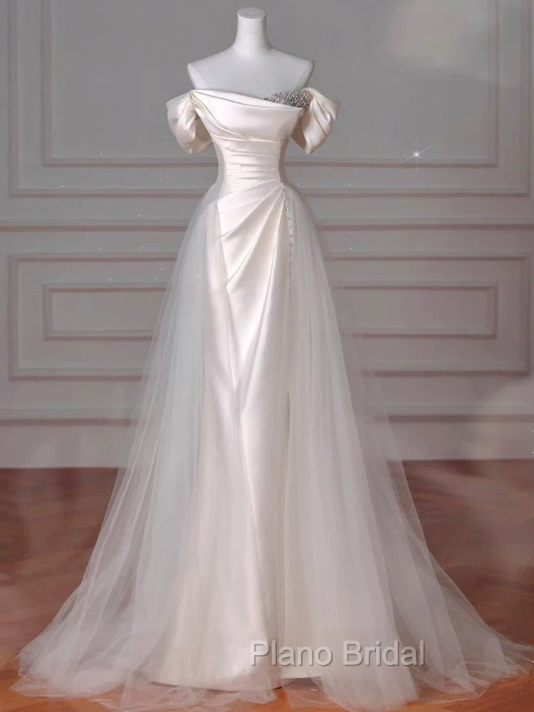 Vintage Sheath Off The Shoulder Satin Long Formal Prom Dresses Party Evening Dresses Secondary image