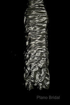 Vintage Sheath Off The Shoulder Silver Gray Sleeveless Long Formal Prom Gown Fairy Formal Prom Dresses