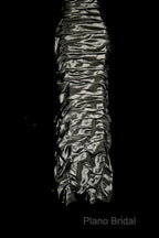 Vintage Sheath Off The Shoulder Silver Gray Sleeveless Long Formal Prom Gown Fairy Formal Prom Dresses