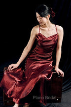 Vintage Sheath Spaghetti Straps Burgundy Ankle Length Formal Prom Dresses Birthday Outfits