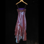 Vintage Spaghetti Straps Asymmetrical Midi Length Party Dresses