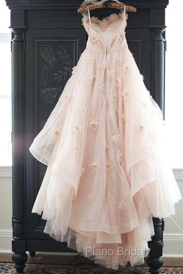 Vintage Strapless Sweetheart Neckline Flower Tulle Wedding Dresses Secondary image