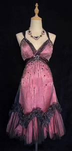 Vintage Tulle Beaded A Line Birthday Dresses Spaghetti Straps Homecoming Dresses Cocktail Dresses